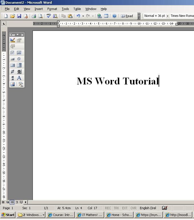 Getting started with MS Word
